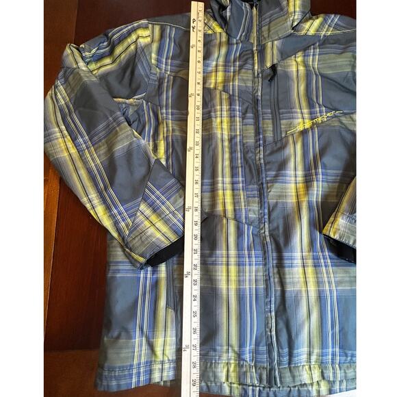 Obermeyer Yellow & Gray Plaid Men's Ski/Snowboard Teton Jacket Size M - Picture 6 of 10